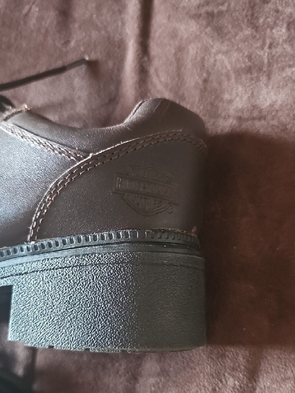 Harley-Davidson Brown Leather Lace-Up Women's Moto Boots - Picture 6 of 7